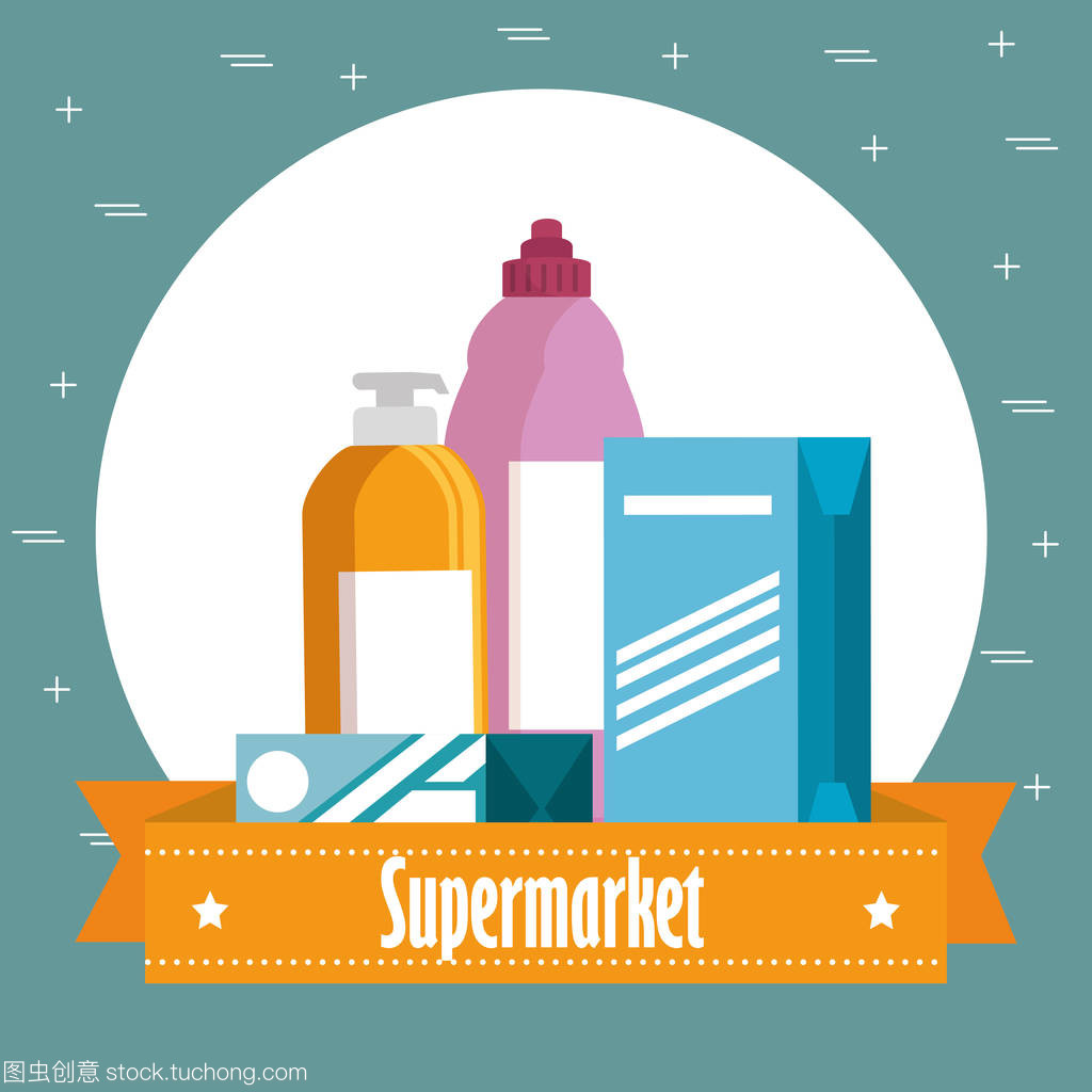 超市雜貨套裝圖標(biāo) 百貨便利的視覺(jué)符號(hào)